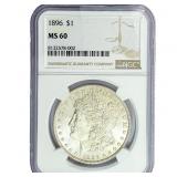 1896 Morgan Silver Dollar NGC MS60