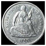 1861 Silver Half Dime NEARLY UNCIRCULATED