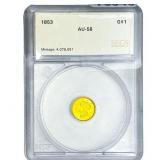 1853 Rare Gold Dollar SEGS AU58