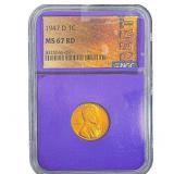 1947-D Wheat Cent NGC MS67 RD