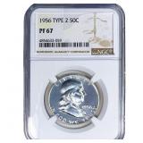 1956 Franklin Half Dollar NGC PF67 Type 2