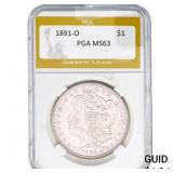 1891-O Morgan Silver Dollar PGA MS63