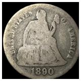 1890 Seated Liberty Dime NICELY CIRCULATED