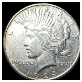 1924 Silver Peace Dollar CHOICE AU