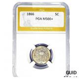 1866 Shield Nickel PGA MS66+