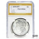 1878 8TF Morgan Silver Dollar PGA MS64