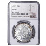 1898 Morgan Silver Dollar NGC MS65
