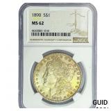 1890 Morgan Silver Dollar NGC MS62