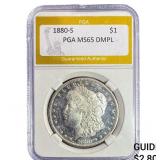 1880-S Morgan Silver Dollar PGA MS65 DMPL