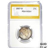 1907-O Barber Quarter PGA MS64