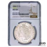 1884-O Morgan Silver Dollar NGC MS63