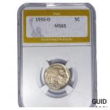 1935-D Buffalo Nickel PGA MS65