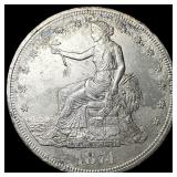 1874 Silver Trade Dollar CLOSELY UNCIRCULATED