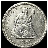 1858 Silver Seated Liberty Quarter CLOSELY  UNCIR