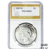 1927-D Silver Peace Dollar PGA MS63