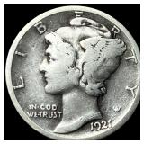 1921-D Silver Mercury Dime LIGHTLY CIRCULATED