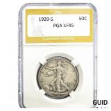 1929-S Walking Liberty Half Dollar PGA XF45