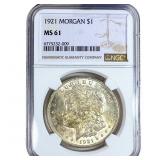 1921 Morgan Silver Dollar NGC MS61