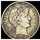 1915-D Silver Barber Half Dollar ABOUT  UNCIRCULA