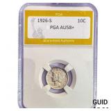1926-S Mercury Silver Dime PGA AU58+