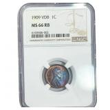 1909 VDB Wheat Cent NGC MS66 RB
