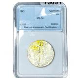 1943 Walking Liberty Half Dollar NNC MS64