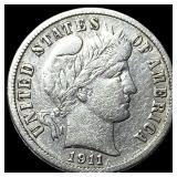 1911-D Silver Barber Dime CLOSELY UNCIRCULATED