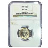 1946-S Jefferson Nickel NGC MS67