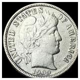 1909-S Silver Barber Dime CHOICE AU