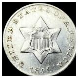 1851 Silver Three-Cent Piece CLOSELY UNCIRCULATED