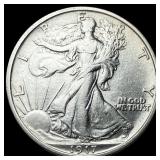 1917-D Silver Half Dollar Walking Liberty CLOSELY