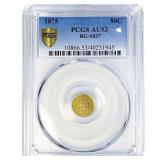 1875 50C Indian Round PCGS AU53 BT-1037