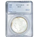 1878 7/8 TF Morgan Silver Dollar SEGS MS63 VAM-33