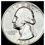 1936-D Silver Washington Quarter CLOSELY  UNCIRCU