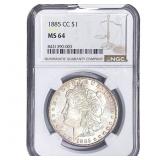 1885-CC Morgan Silver Dollar NGC MS64