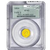 1854 Rare Gold Dollar PCGS XF40