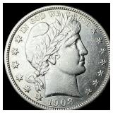 1908 Silver Half Dollar (Barber) CLOSELY UNCIRCULA