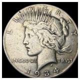 1934-S Silver Peace Dollar ABOUT UNCIRCULATED