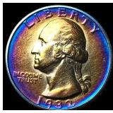 1932-S TONED Silver Washington Quarter CLOSELY UNC