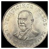 1972 Mexico Silver 25 Pesos UNCIRCULATED
