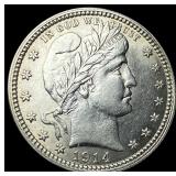 1914 Silver Barber Quarter CHOICE AU
