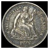 1861 Silver Half Dime CLOSELY UNCIRCULATED
