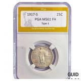 1917-S Standing Liberty Quarter PGA MS61 FH Type 1