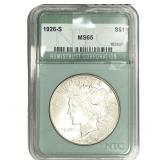 1926-S Silver Peace Dollar NTC MS65
