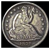 1838 Silver Seated Liberty Half Dime No  Drapery
