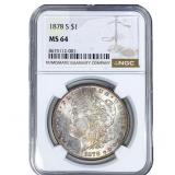 1878-S Morgan Silver Dollar NGC MS64