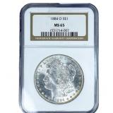 1884-O Morgan Silver Dollar NGC MS65