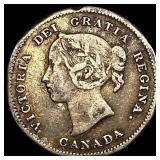1887 Canada Silver 5 Cents NEARLY UNCIRCULATED