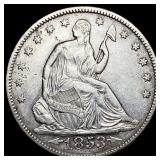1853 Arrows/Rays Seated Liberty Half Dollar  NEAR