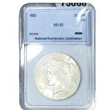 1923 Silver Peace Dollar NNC MS65